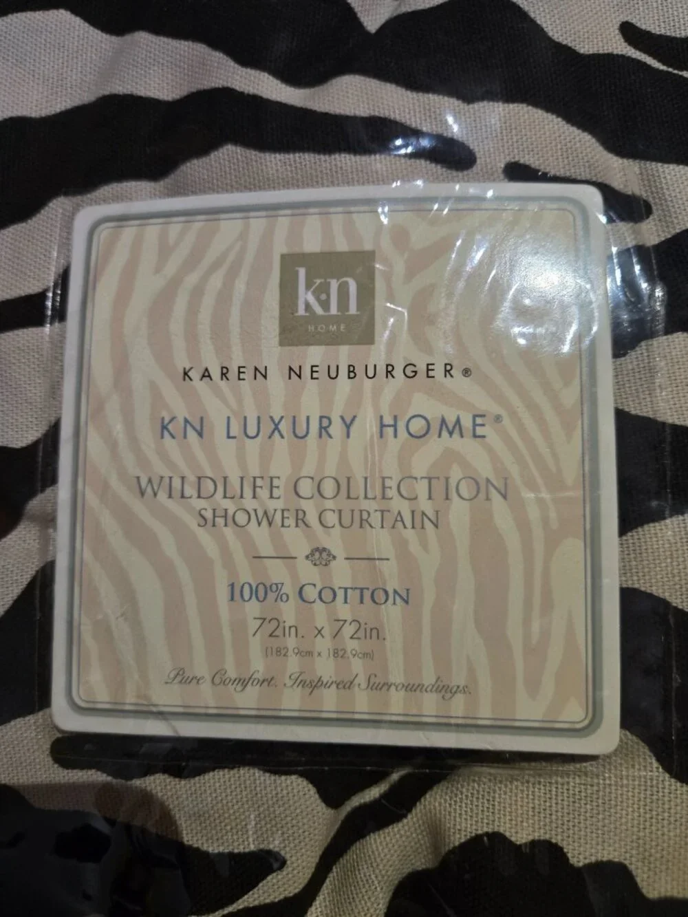 NWT Karen Neuburger KN Luxury Home Brown Zebra 7 Pc Bath Set Retired